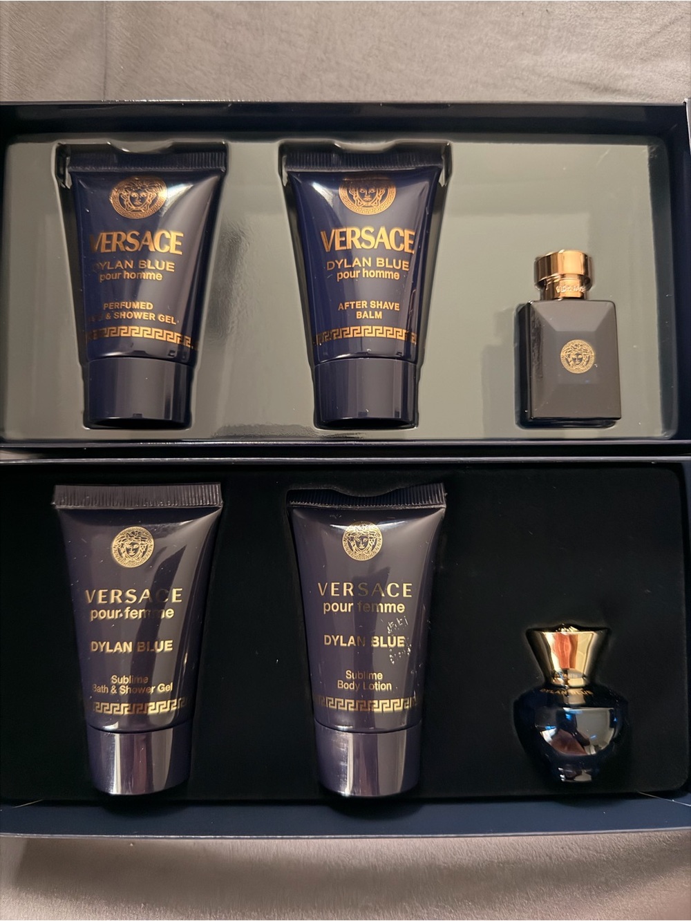 Versace Dylan Blue Homme & Femme Gift Set Duo (New in box)